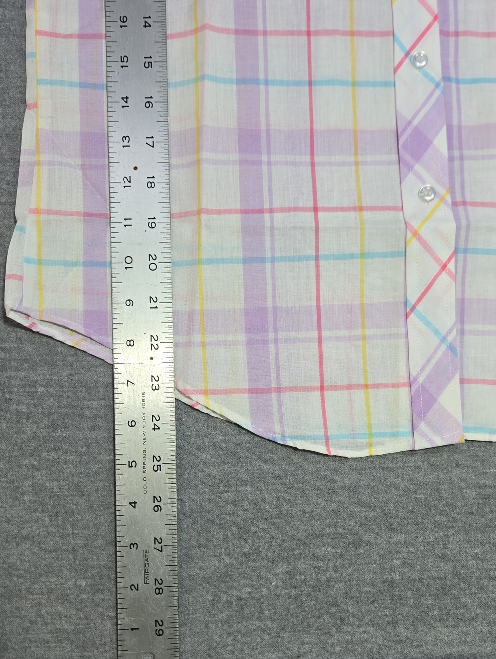 Vintage 80s Hunter's Glen Deadstock Purple Plaid Button Down Shirt NWT Size 14 - Picture 4 of 6
